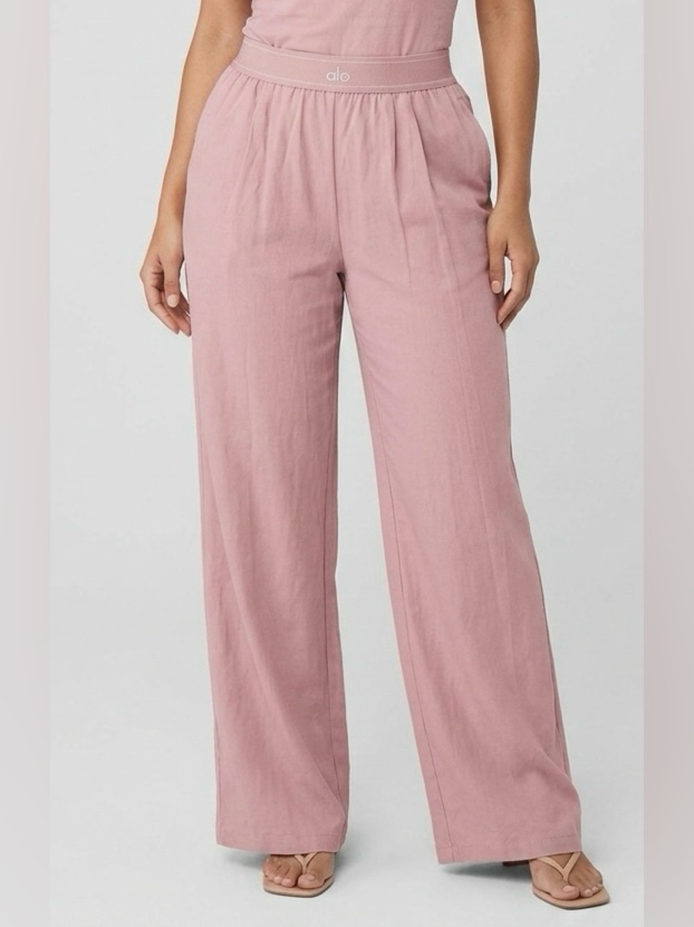 ALO Yoga Wide-Leg High-Rise Pants in Dusty Rose - Picture 10 of 16